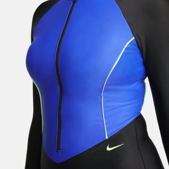 NWT Nike Women's Hydralock Sculpt Solid Long Sleeve One Piece Swimsuit - Picture 4 of 7